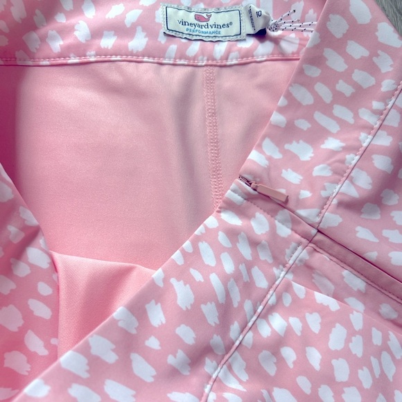 Vineyard Vines Performance Printed 17” Skort Skirt Flamingo Pink White New - Picture 7 of 9
